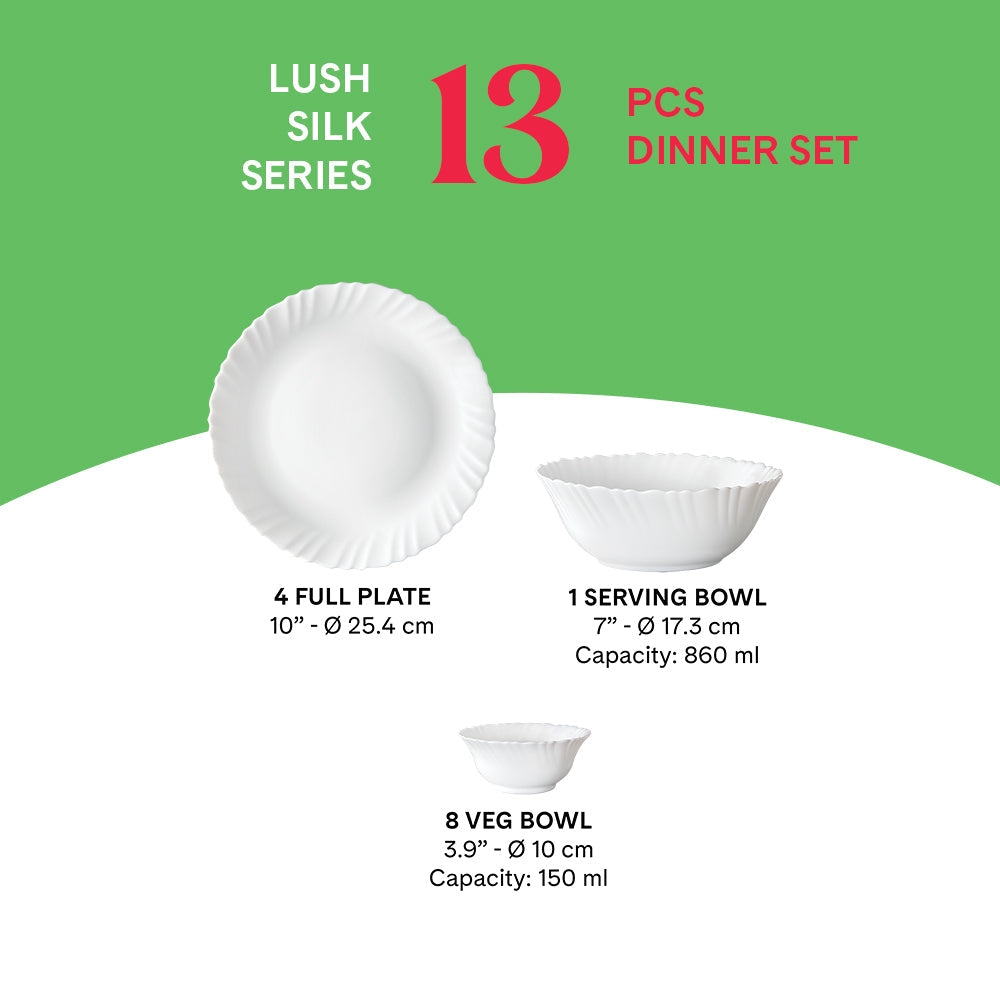 Larah by Borosil, Lush Dinner Set