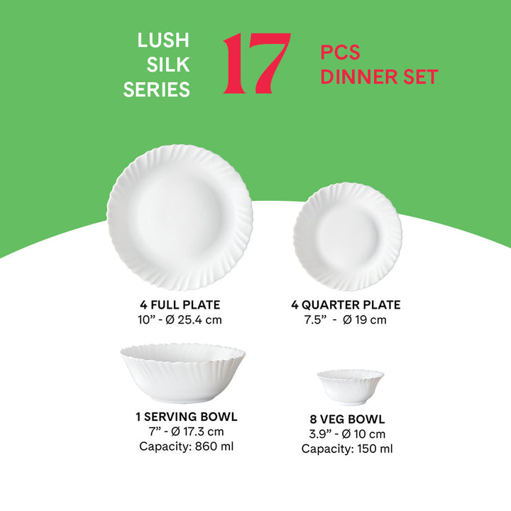 Larah by Borosil, Lush Dinner Set