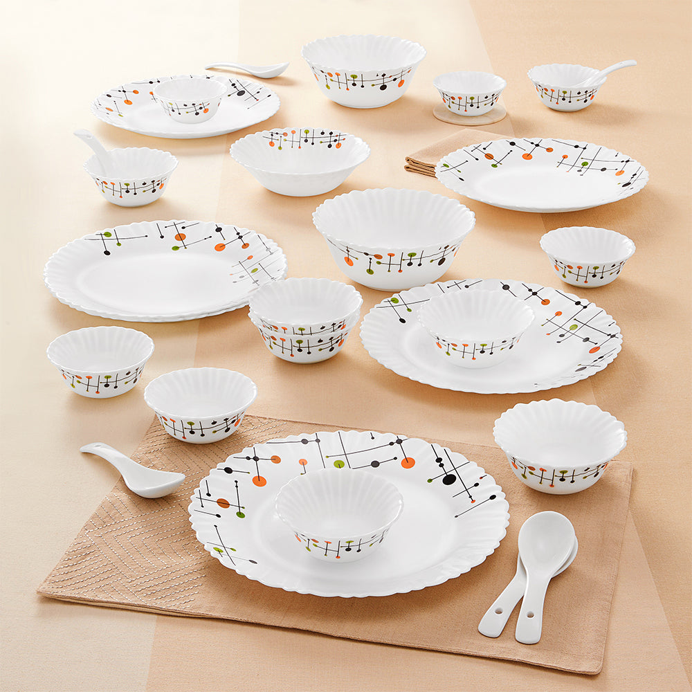 Larah by Borosil, Matrix Dinner Set