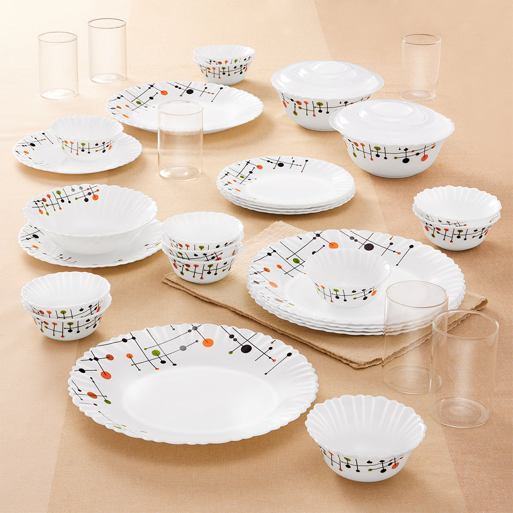 Larah by Borosil, Matrix Dinner Set