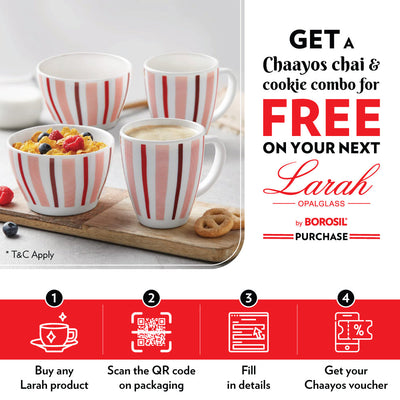 Larah by Borosil Ruby Katori w Lid