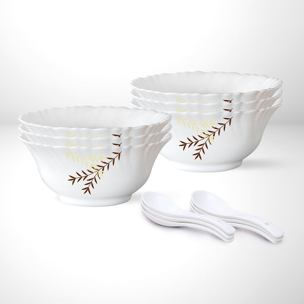 Larah by Borosil Oak Soup Bowl w Spoon