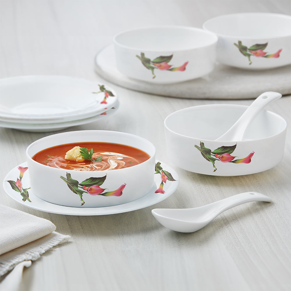 Larah by Borosil Stargazer Soup Bowl w Saucer Set