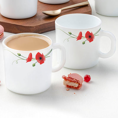 Larah by Borosil Red Carnation High Tea Set