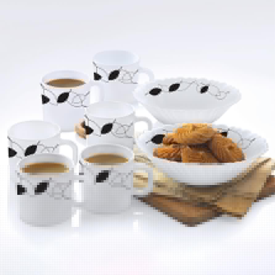 Larah by Borosil Shadow Snack Set w Mugs