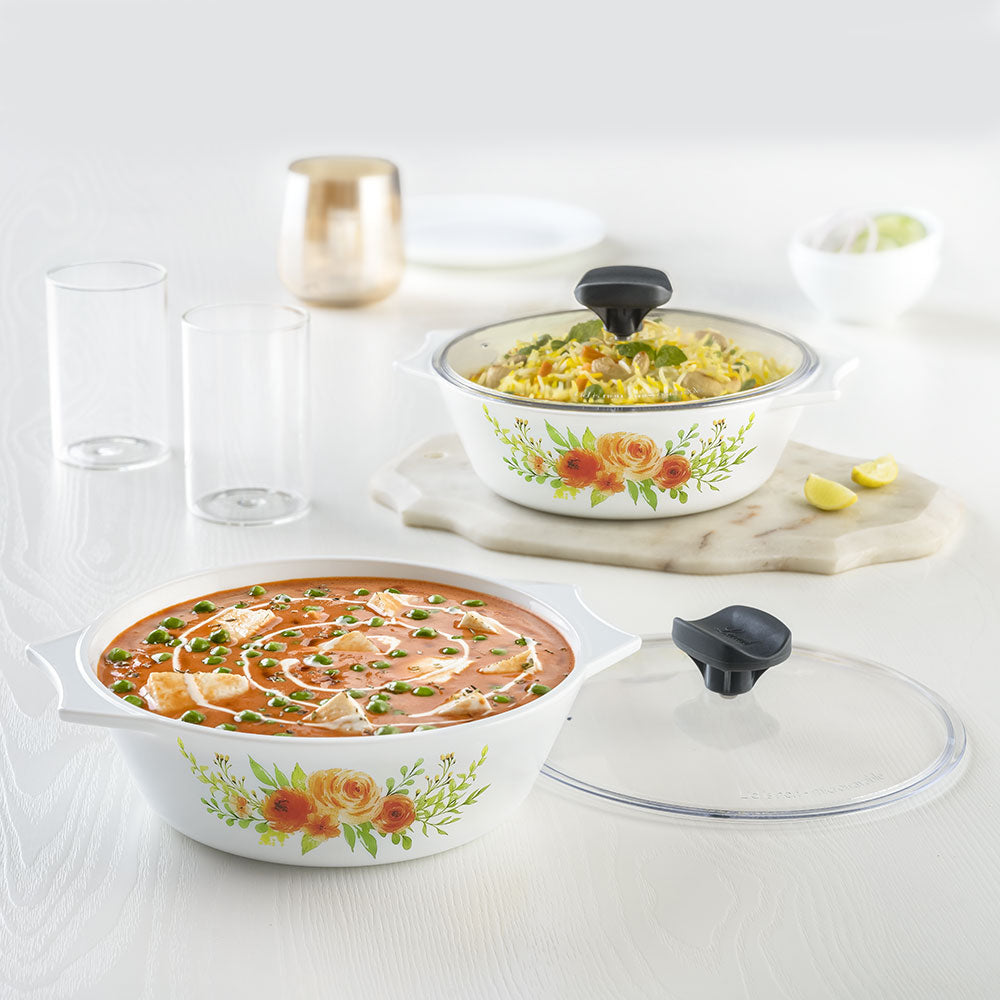 Larah by Borosil Summer Rose Casserole Set