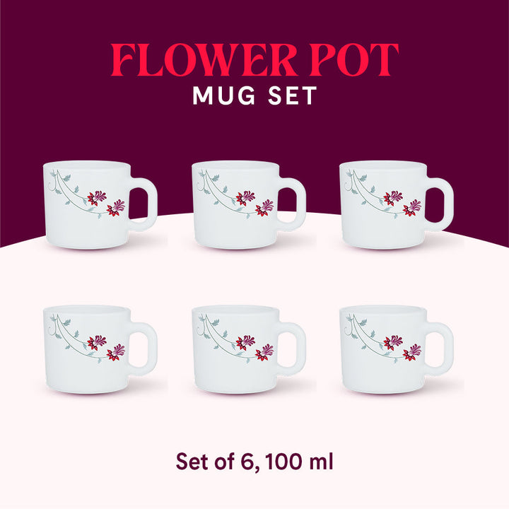 Larah by Borosil Flower Pot Mug Set