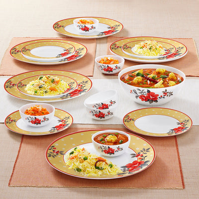 Larah by Borosil Pink Sapphire Dinner Set