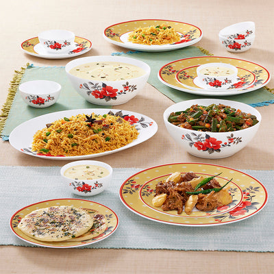 Larah by Borosil Pink Sapphire Dinner Set