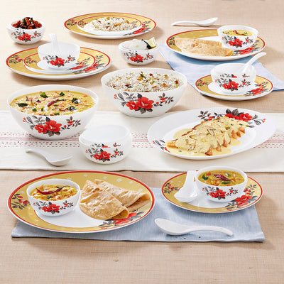 Larah by Borosil Pink Sapphire Dinner Set