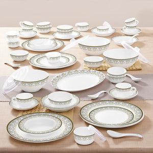 Larah by Borosil - Vatika Kohinoor Series Opalware Dinner Set | Set of 45 Pcs