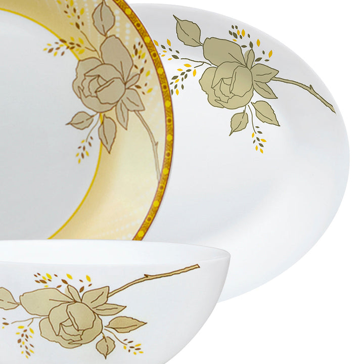 Larah by Borosil Yellow Sapphire Dinner Set