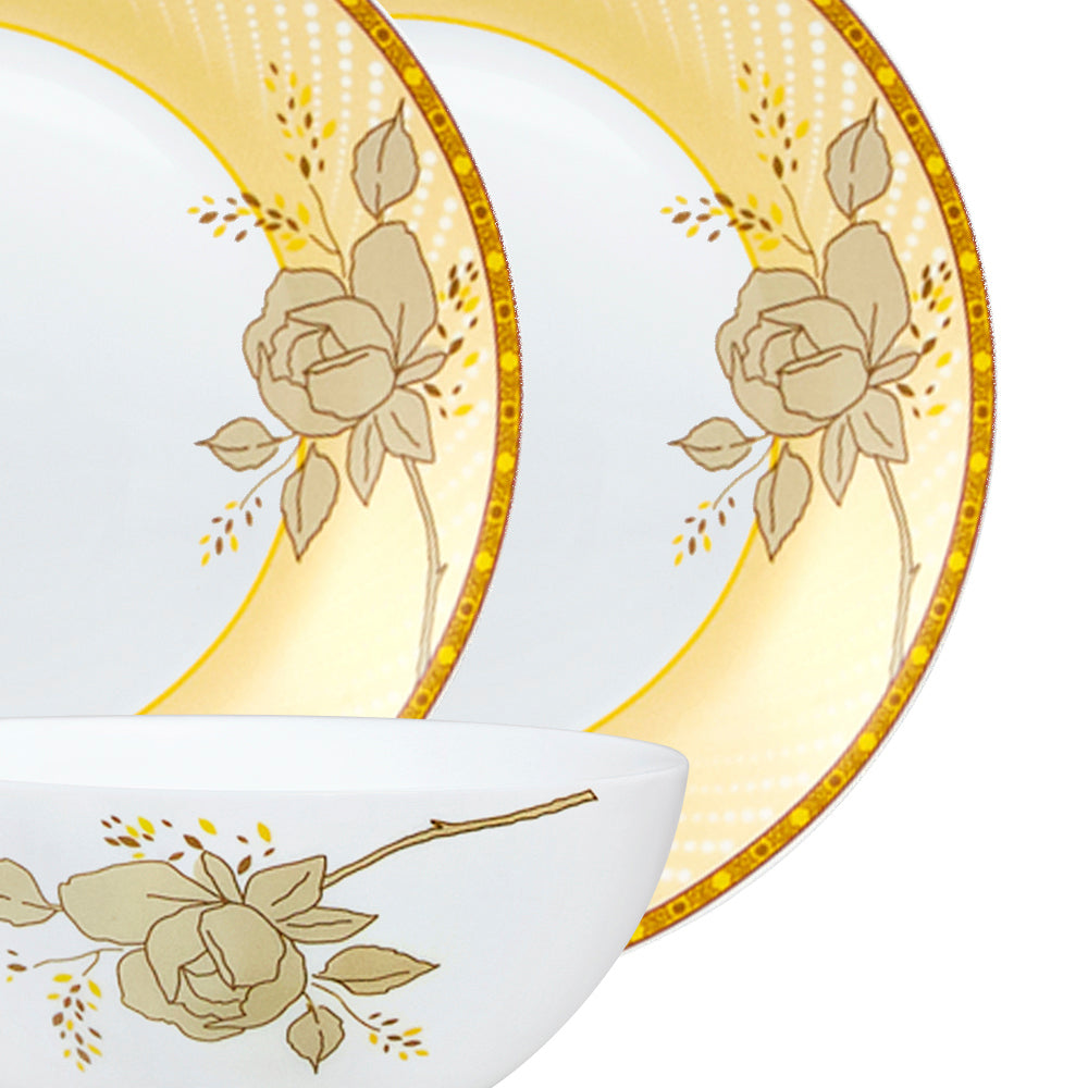 Larah by Borosil Yellow Sapphire Dinner Set