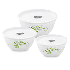 Larah by Borosil Erba Mixing Bowl Set w Lid
