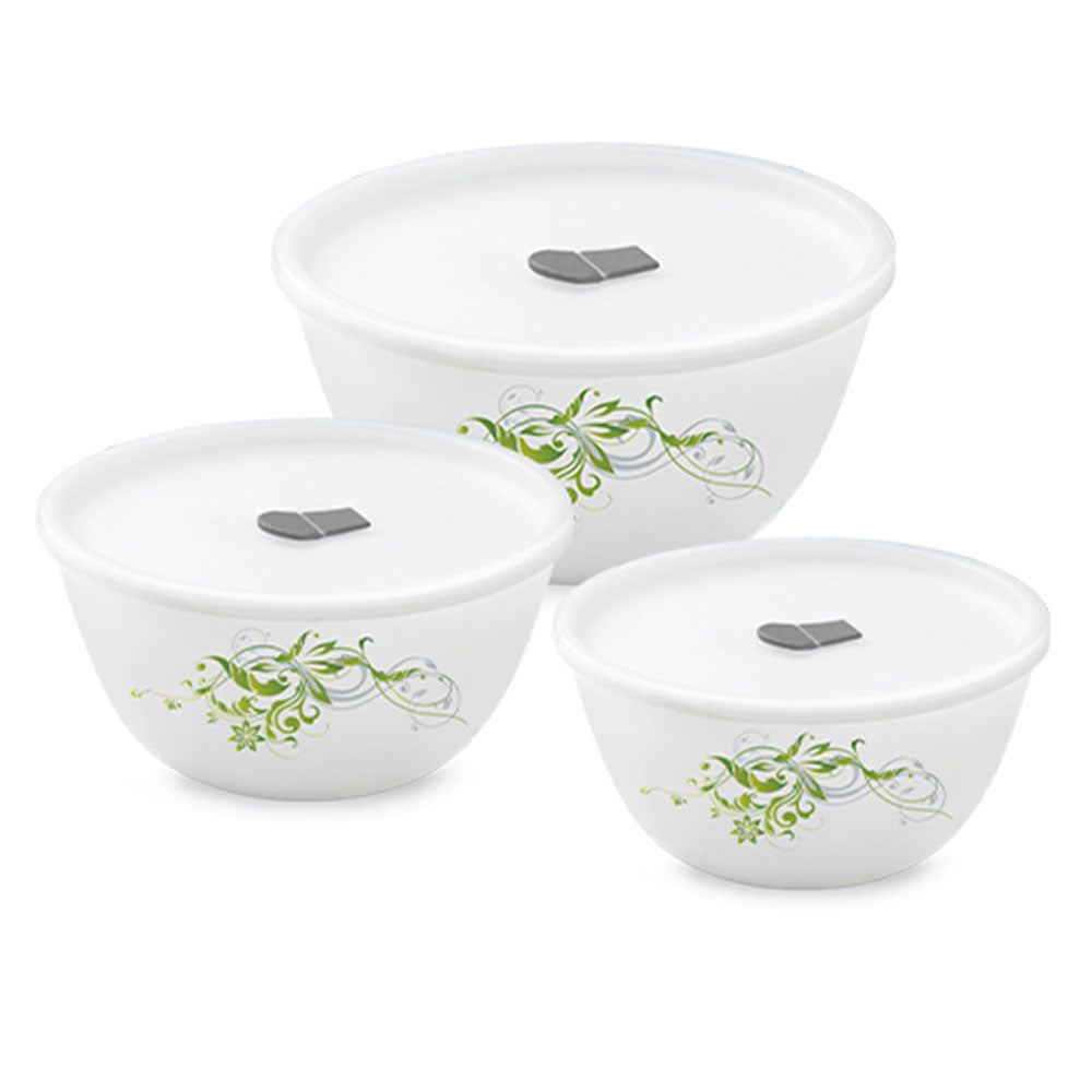 Larah by Borosil Erba Mixing Bowl Set w Lid