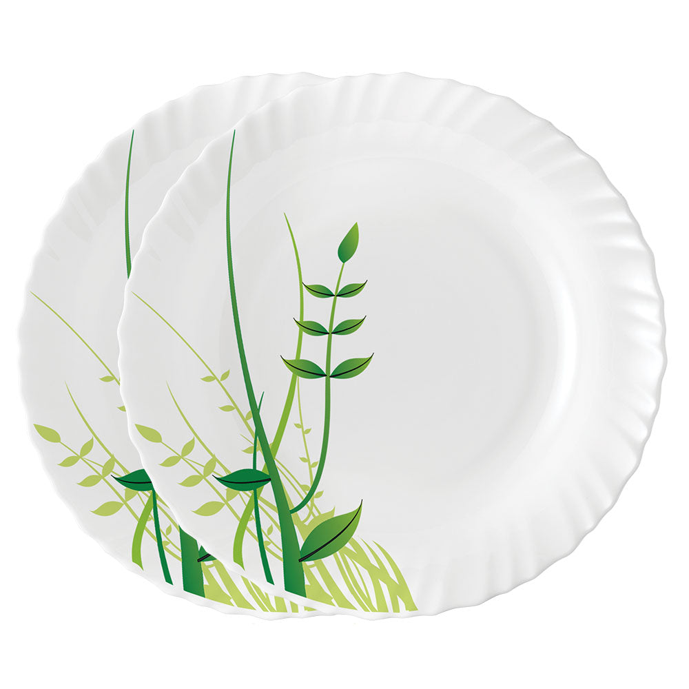 Larah by Borosil Green Herbs Noodle / Soup Plate Set