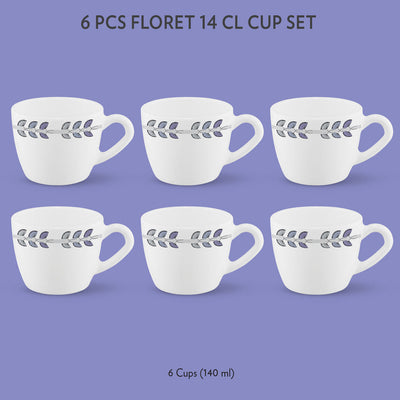 Larah by Borosil Floret Cup Set