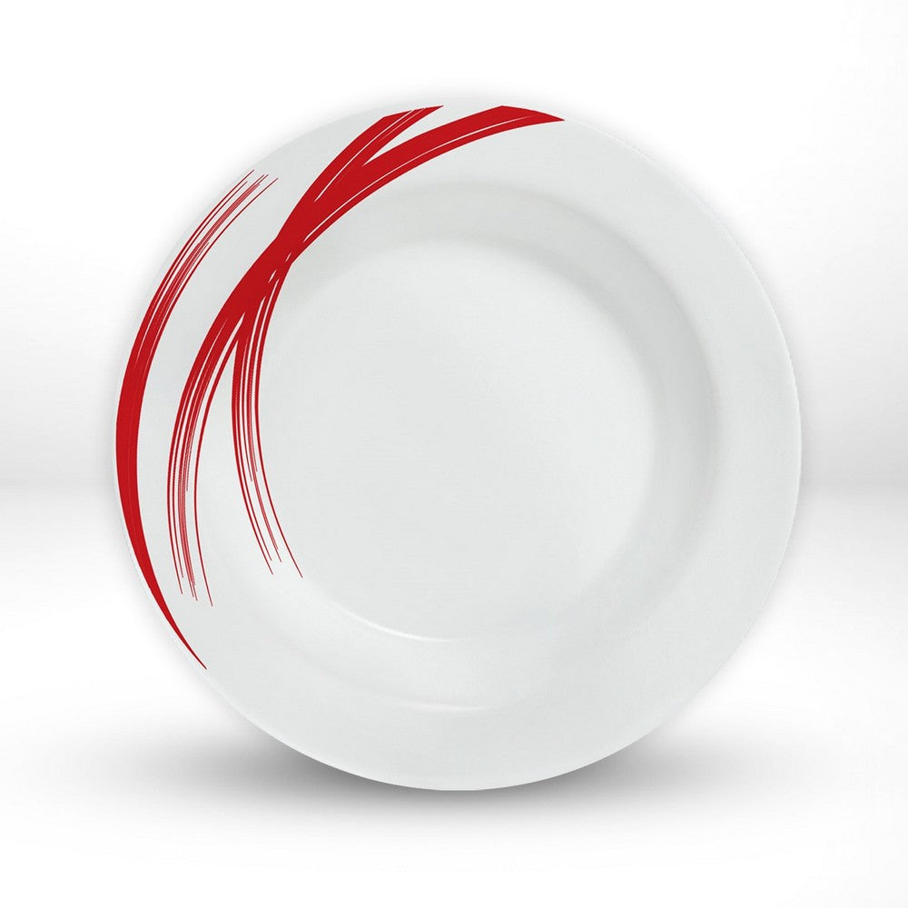 Larah by Borosil Red Stella Noodle / Soup Plate