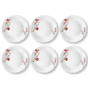 Larah by Borosil Chrys Red Full Plate Set
