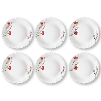 Larah by Borosil Chrys Red Full Plate Set