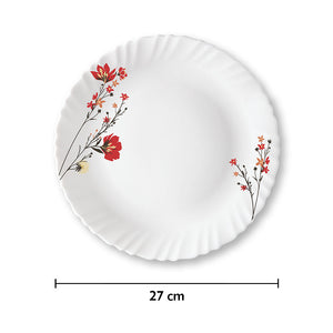 Larah by Borosil Chrys Red Full Plate Set