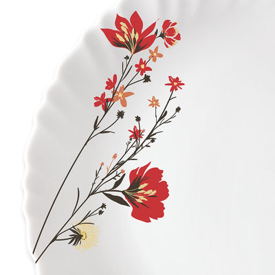 Larah by Borosil Chrys Red Full Plate Set