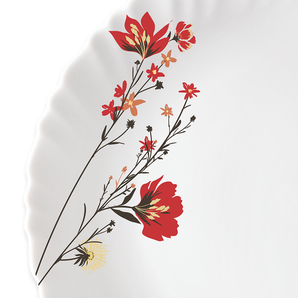 Larah by Borosil Chrys Red Full Plate Set