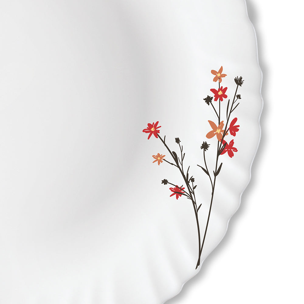 Larah by Borosil Chrys Red Full Plate Set