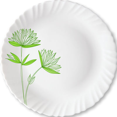 Larah by Borosil Green Lily Full Plate Set
