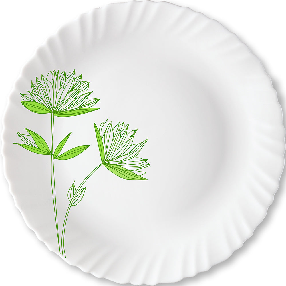 Larah by Borosil Green Lily Full Plate Set