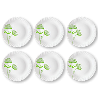 Larah by Borosil Green Lily Full Plate Set