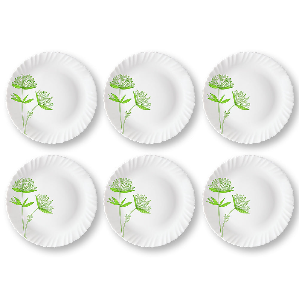 Larah by Borosil Green Lily Full Plate Set
