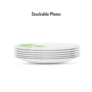Larah by Borosil Green Lily Full Plate Set