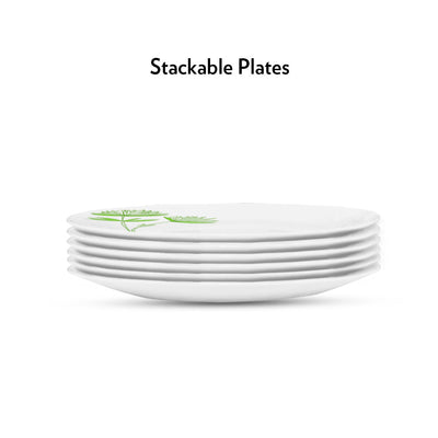 Larah by Borosil Green Lily Full Plate Set