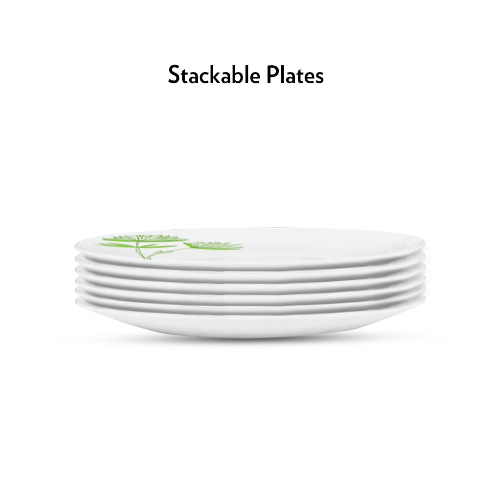 Larah by Borosil Green Lily Full Plate Set