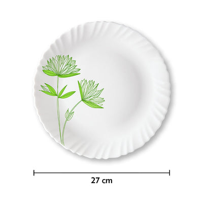 Larah by Borosil Green Lily Full Plate Set