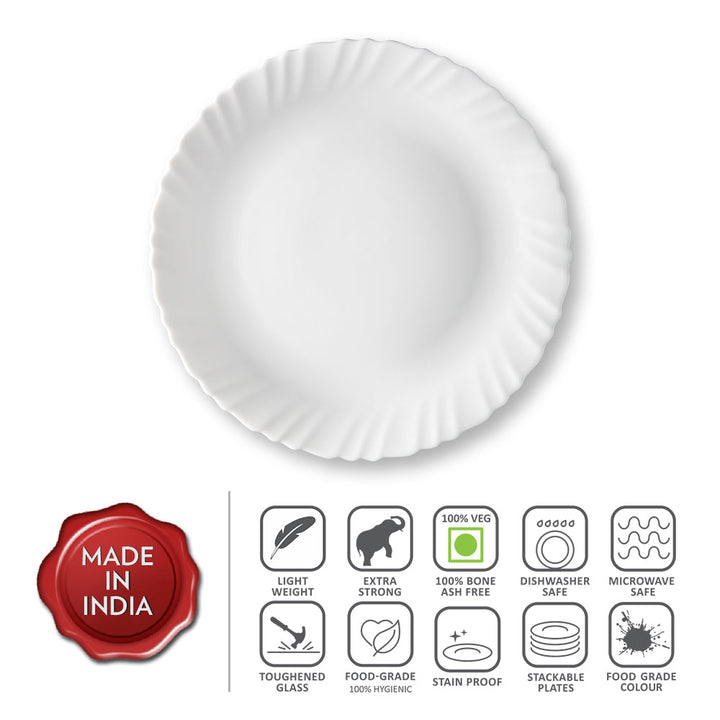 Larah by Borosil White Full Plate Set