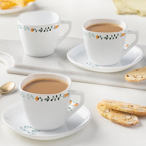 Larah by Borosil Colour Fest Square Cup n Saucer Set