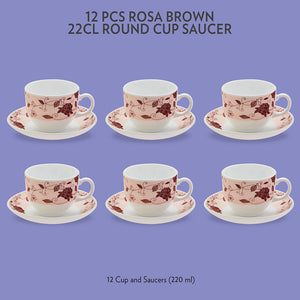 Larah by Borosil Rosa Brown Cup n Saucer Set