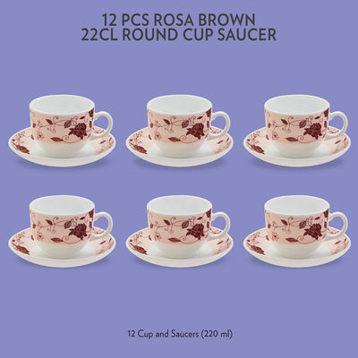 Larah by Borosil Rosa Brown Cup n Saucer Set