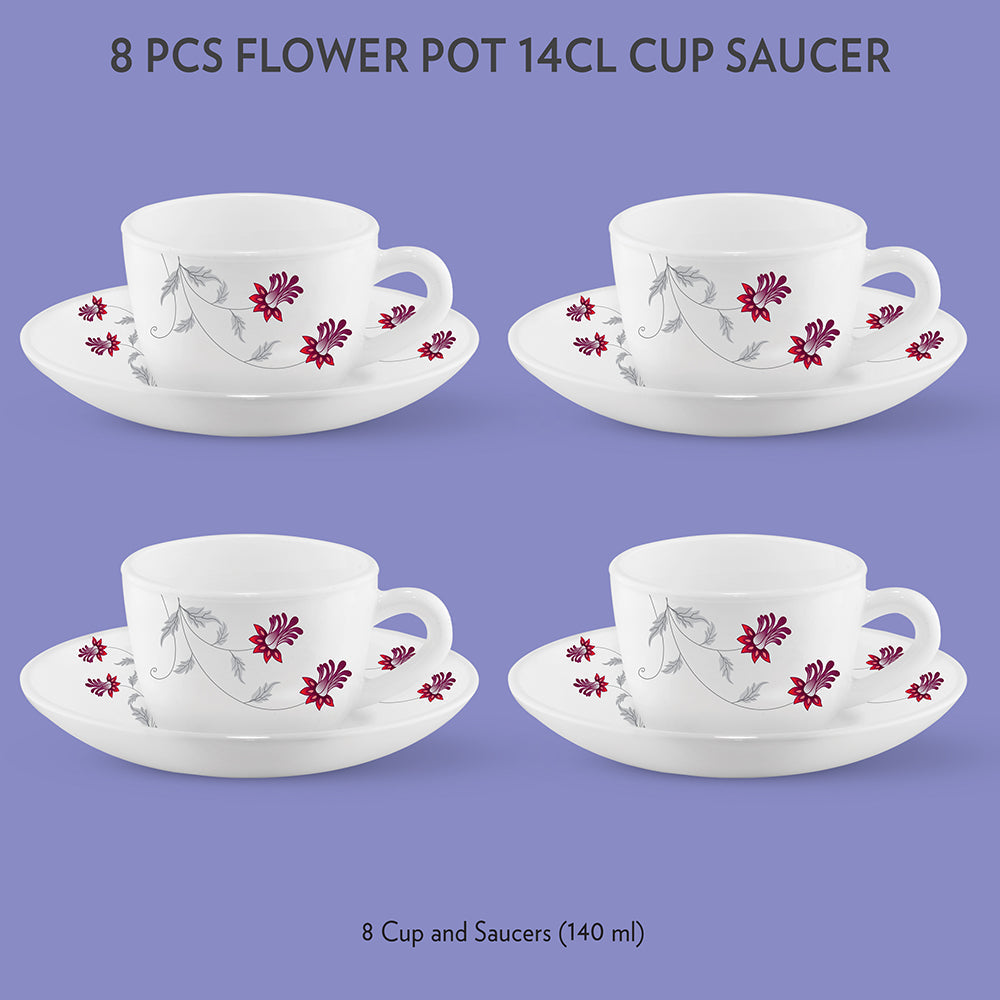 Larah by Borosil Flower Pot Cup n Saucer Set