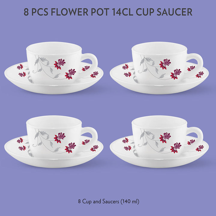 Larah by Borosil Flower Pot Cup n Saucer Set