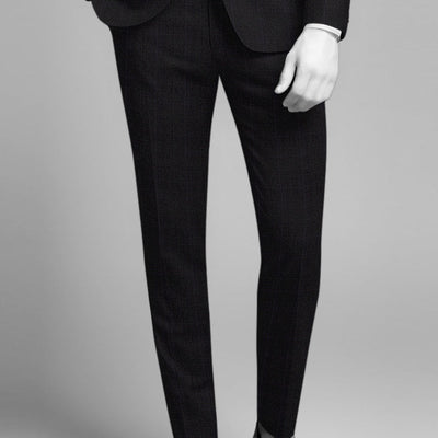 Napolean Artici Windowpane Charcoal Wool Pants