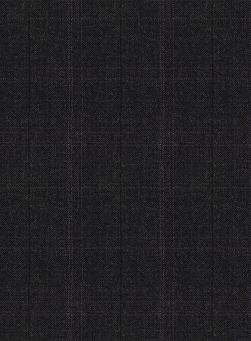Napolean Artici Windowpane Charcoal Wool Pants
