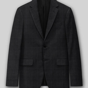 Napolean Artici Windowpane Charcoal Wool Suit