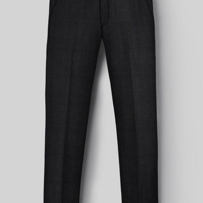 Napolean Artici Windowpane Charcoal Wool Suit