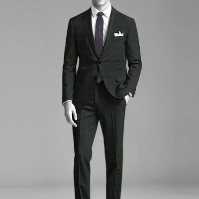 Napolean Esso Tartan Olive Wool Suit