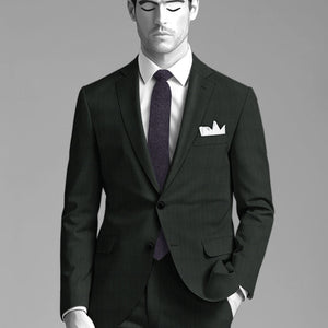 Napolean Esso Tartan Olive Wool Suit
