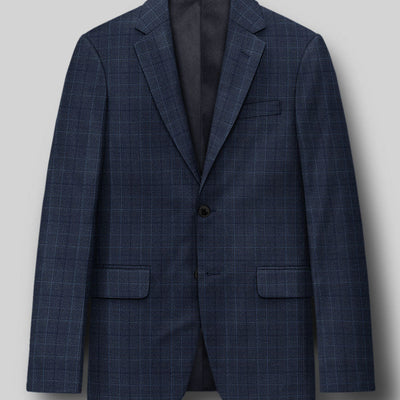 Napolean Porter Prince Of Wales Blue Wool Suit