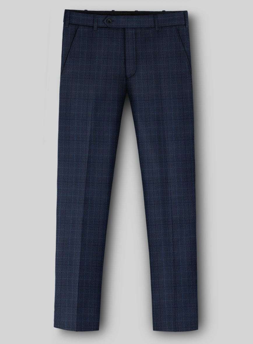 Napolean Porter Prince Of Wales Blue Wool Suit